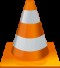 logo de VLC. Un cone orange et blanc